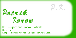 patrik korom business card